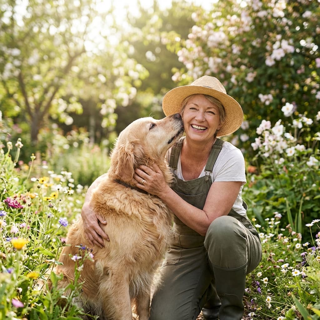 Happy customer with dog